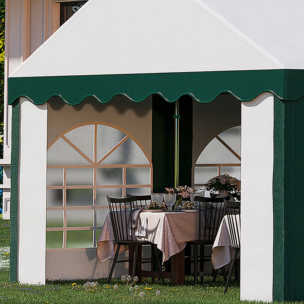 8x4m Gazebo White and Green Image 3