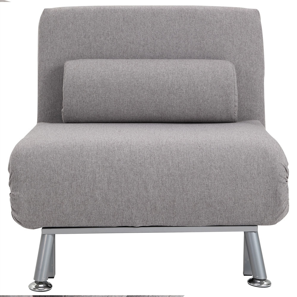 Portland Single Seater Grey Foldable Sofa Bed Image 3