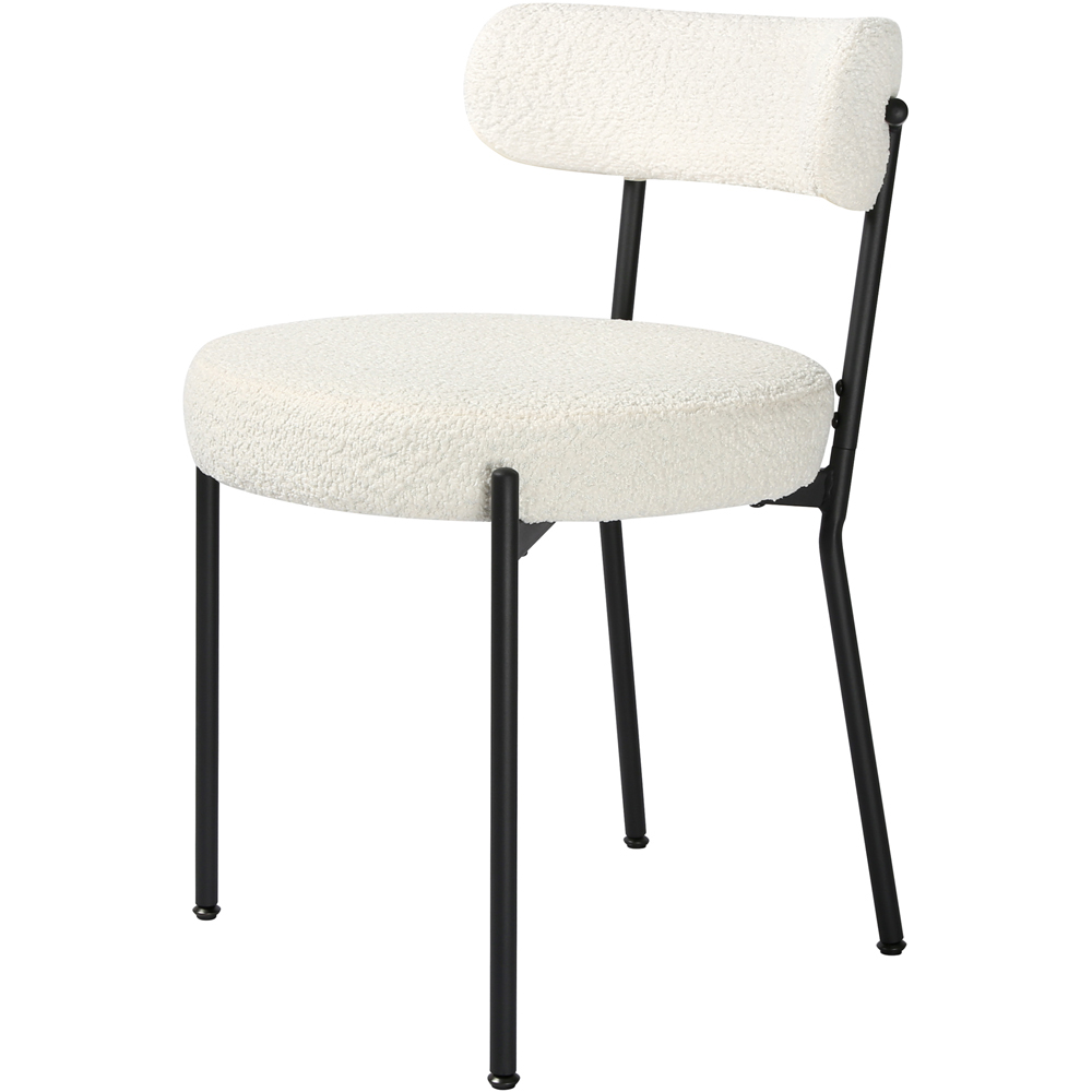 Lulu Set of 2 Cream Boucle Dining Chair Image 4