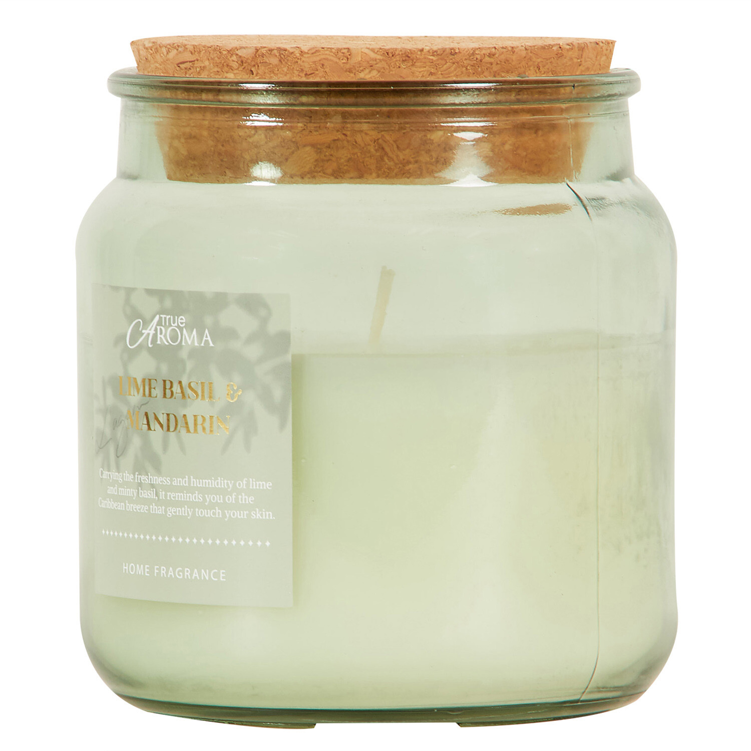 Lime, Basil and Mandarin Cork Candle - Multicolour Image 2