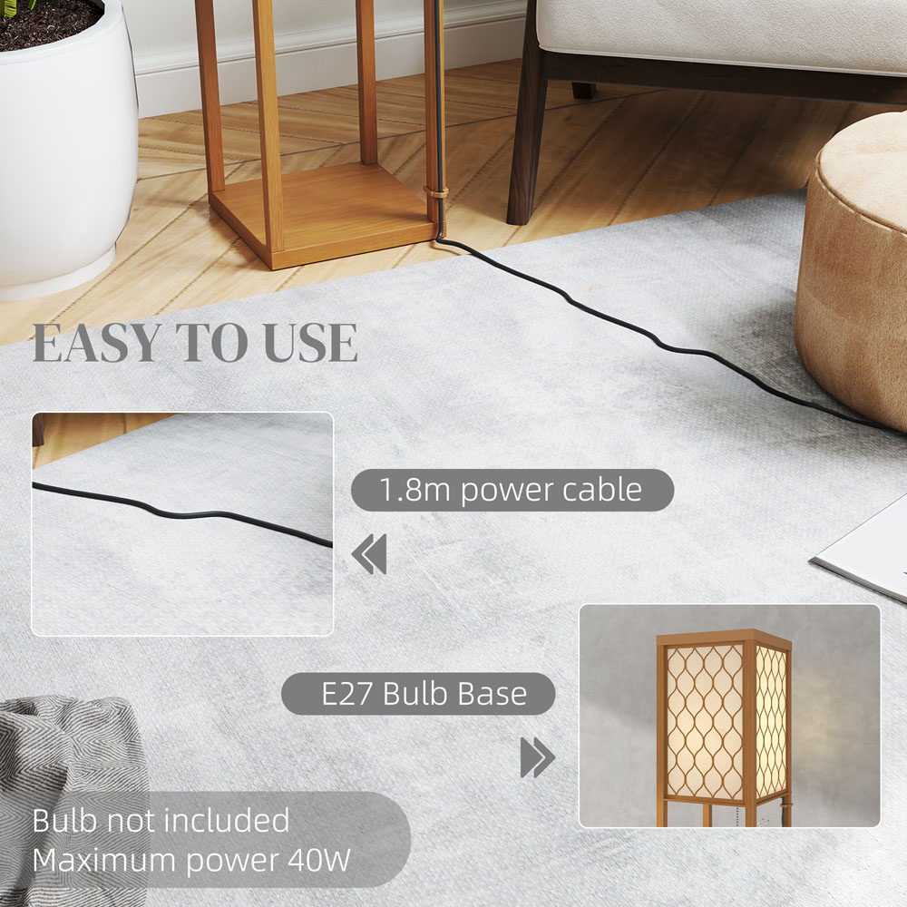 Portland 3 Shelf Natural Floor Lamp Image 7