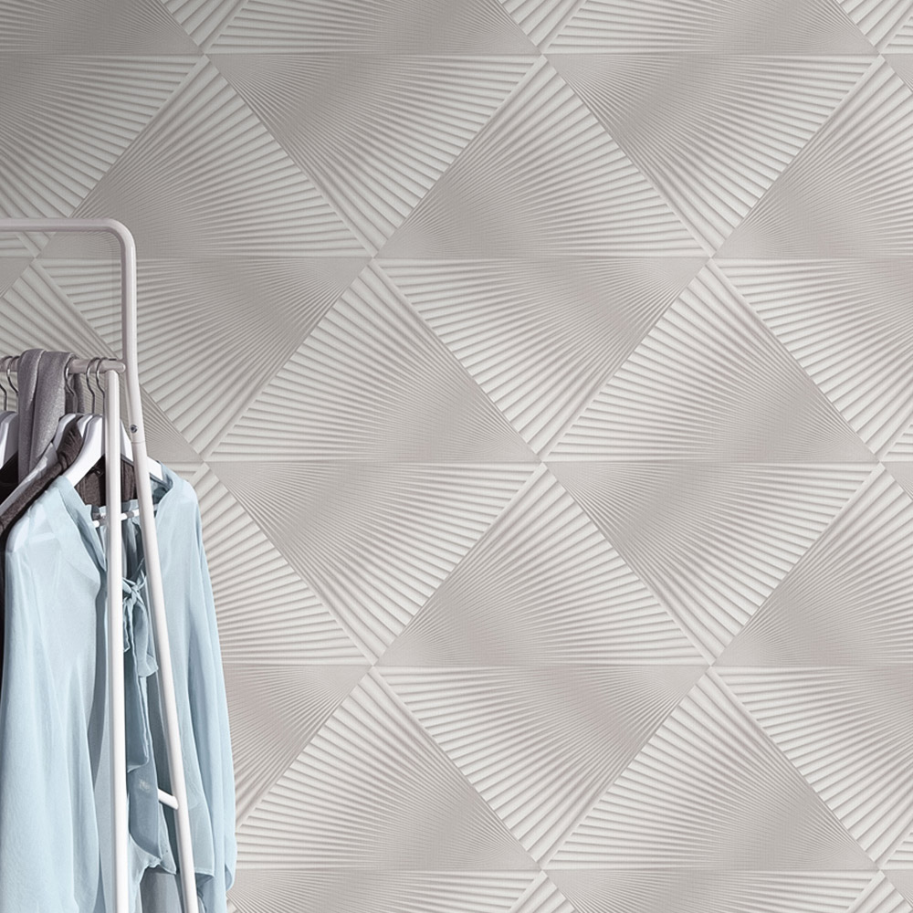 Erismann In Style Opulent 3D Effect Geometric Natural Satin Finish Vinyl Wallpaper Image 3