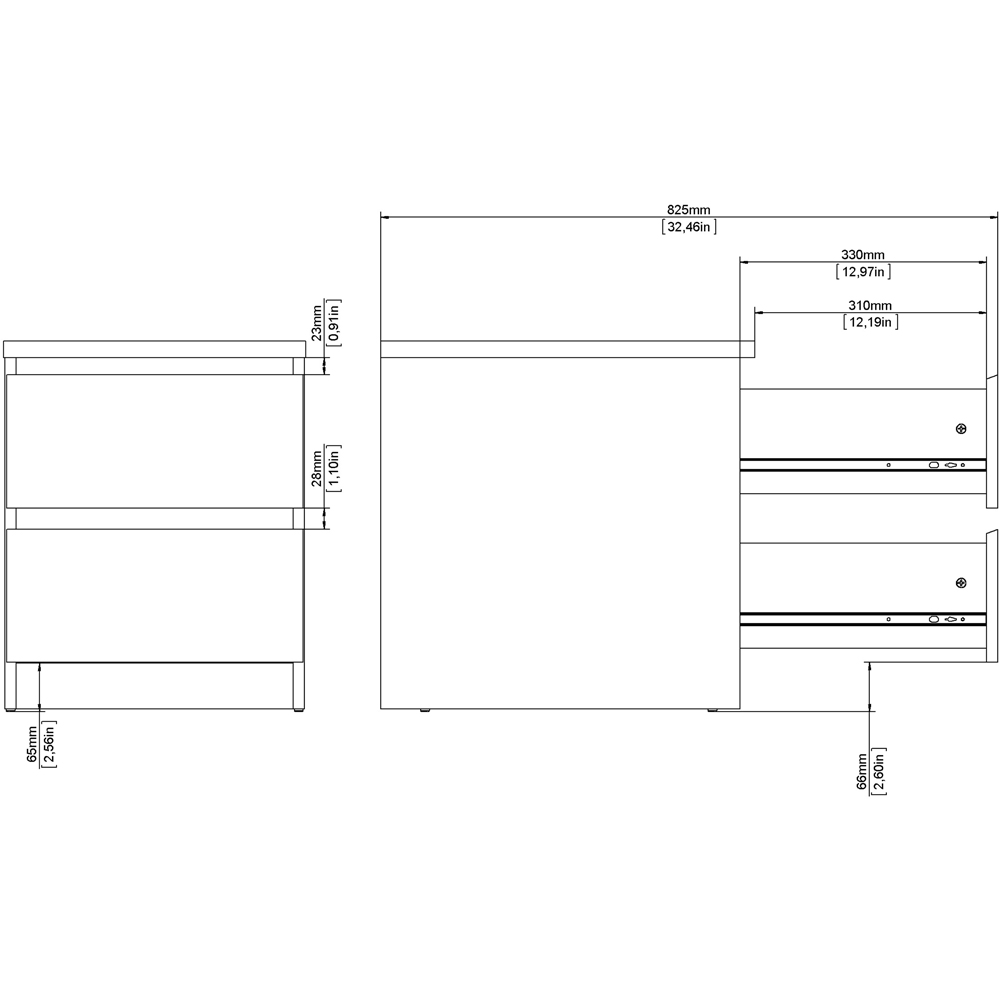 Florence Naia 2 Drawer Jackson Hickory Bedside Table Image 7