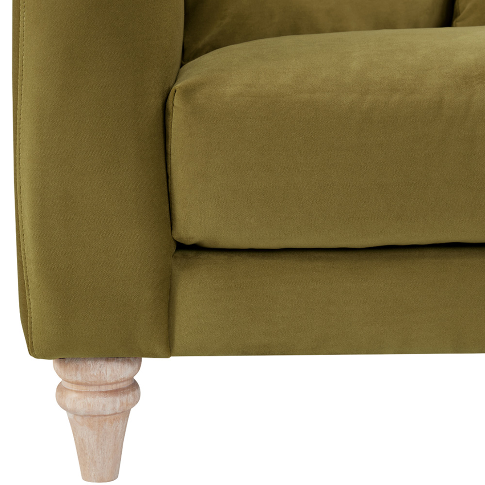 Home Detail Covent 2 Seater Olive Green Velvet Sofa Image 6