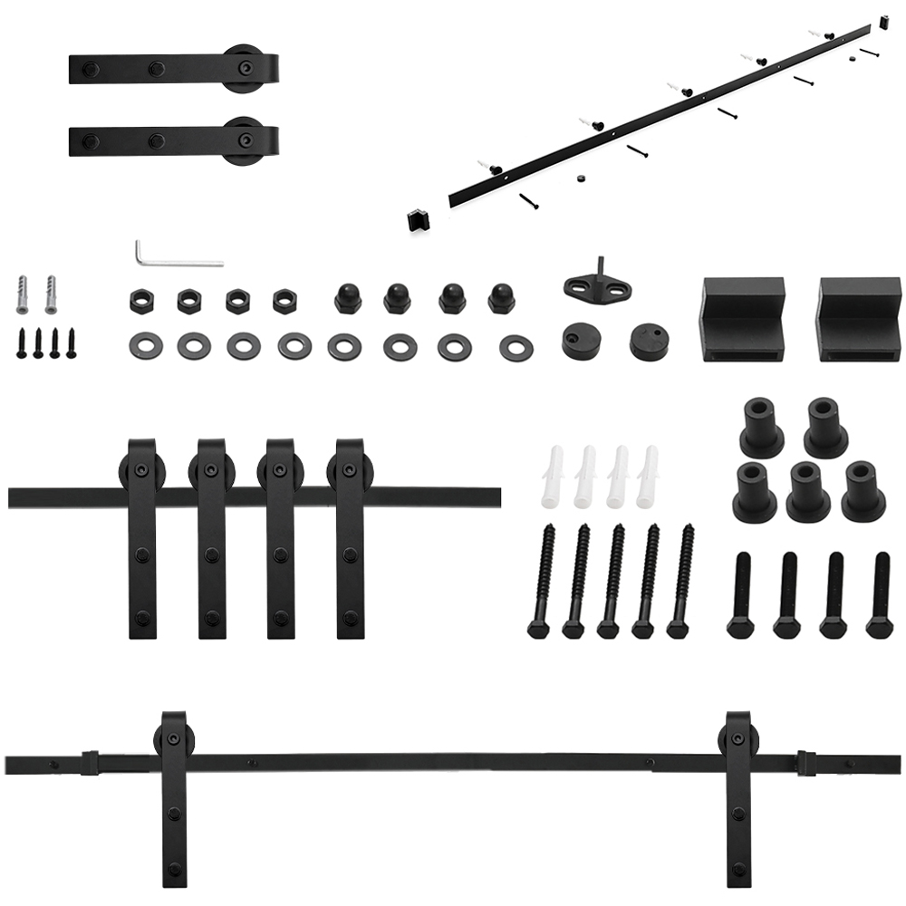 Living and Home Rustic J Shaped Barn Door Hardware Kit 2m Image 2