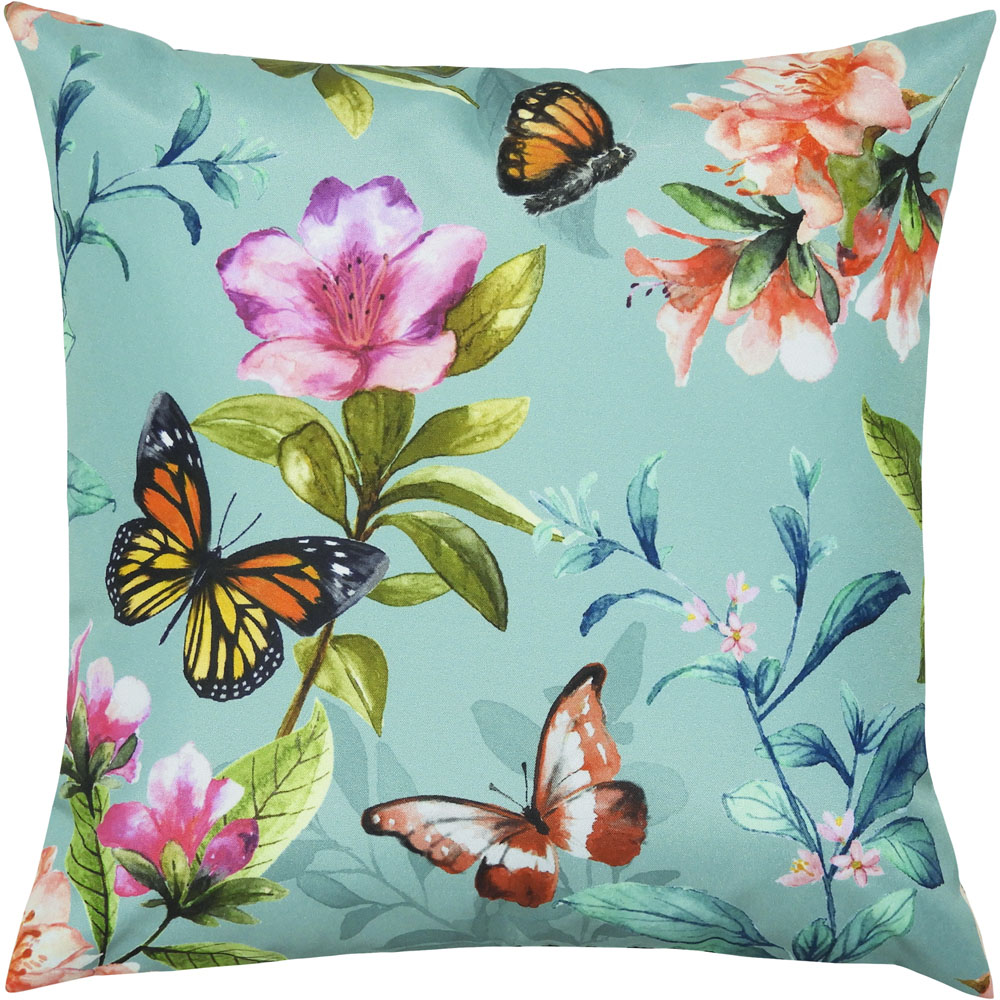 Evans Lichfield Duck Egg Butterflies Polyester Cushion Image 1