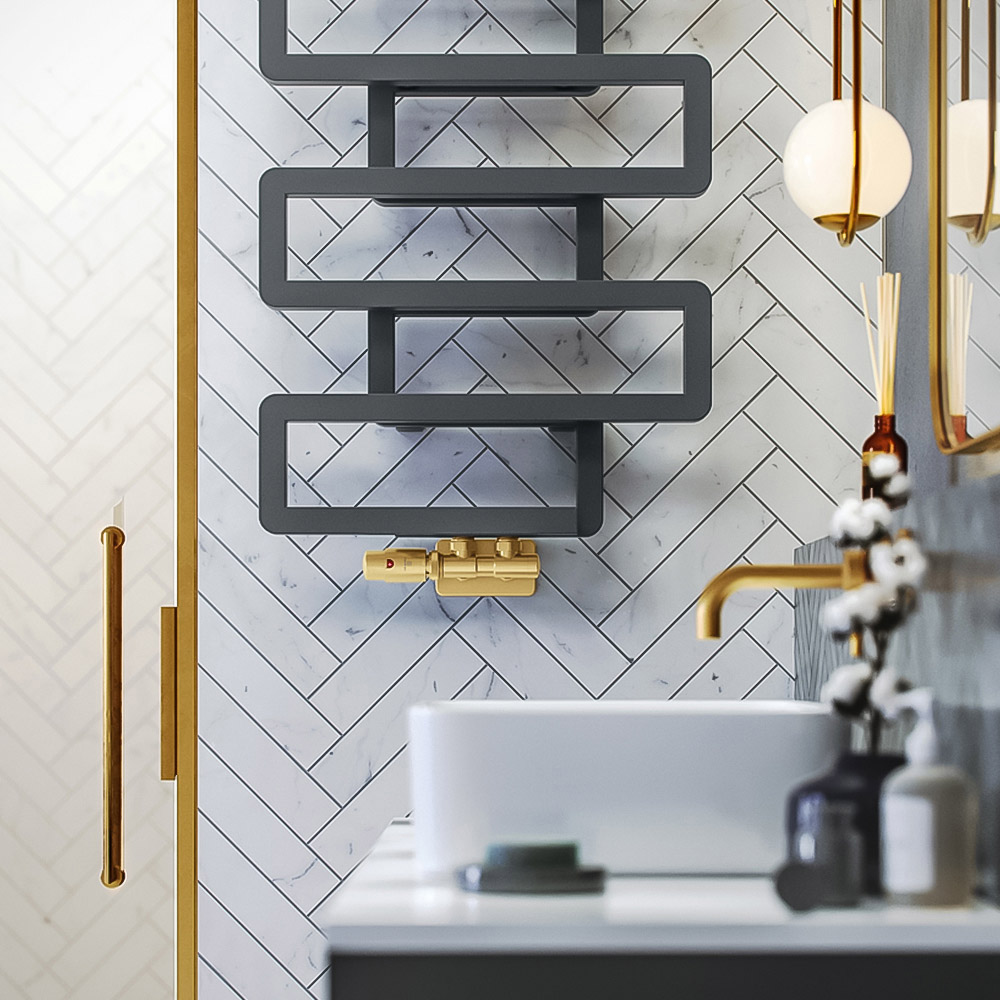 Terma Bookie Storm Sky Grey Heated Towel Rail 655 x 500mm Image 7