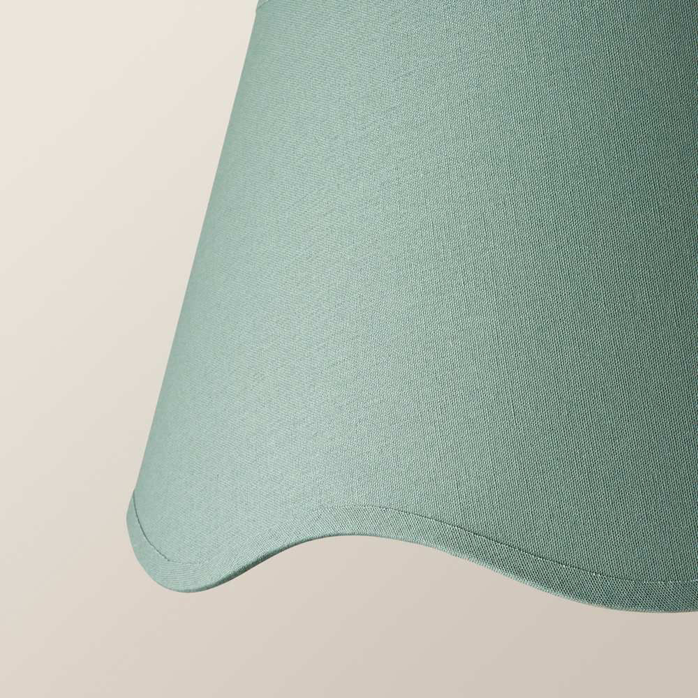 ValueLights Mabel Sage Linen Scallop Edge Large Lamp Shade Image 5
