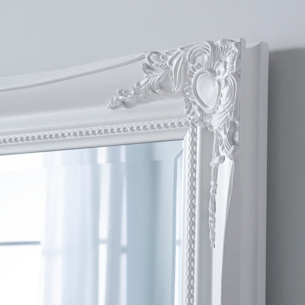 Yearn White French Style Carved Bevelled Mirror 90 x 65cm Image 3