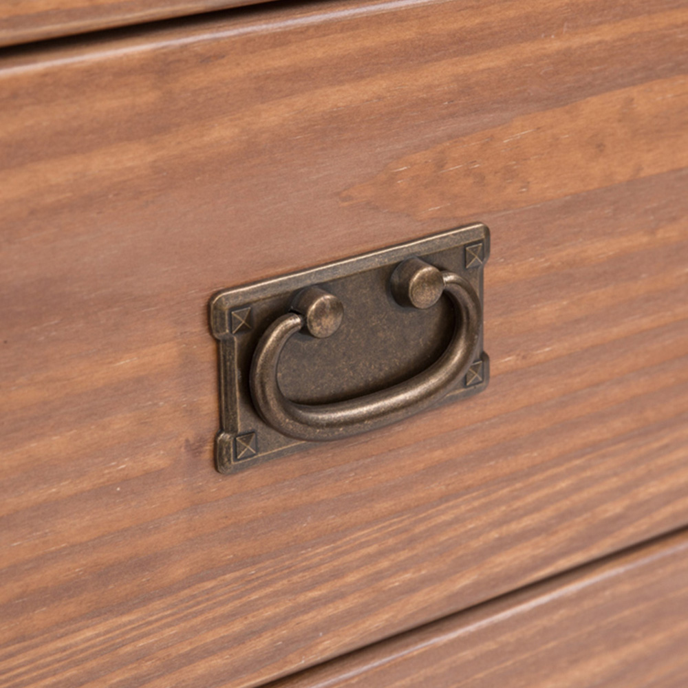 Cabinet Bits Tirolo 5 Drawer Brown Brass Drop Handle Chest of Drawers Image 7