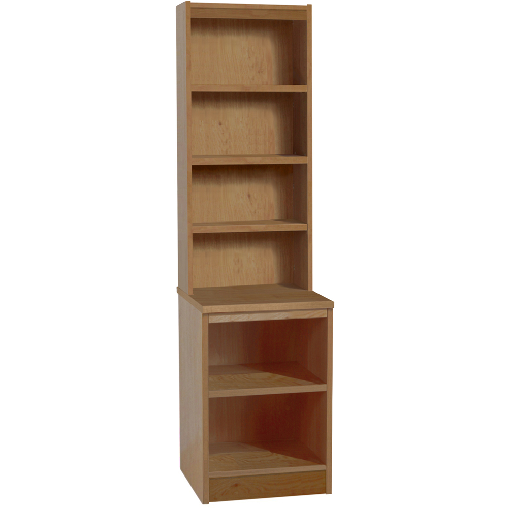 R White Cabinets 6 Shelf Brown Desk Height Bookcase with Hutch Image 2