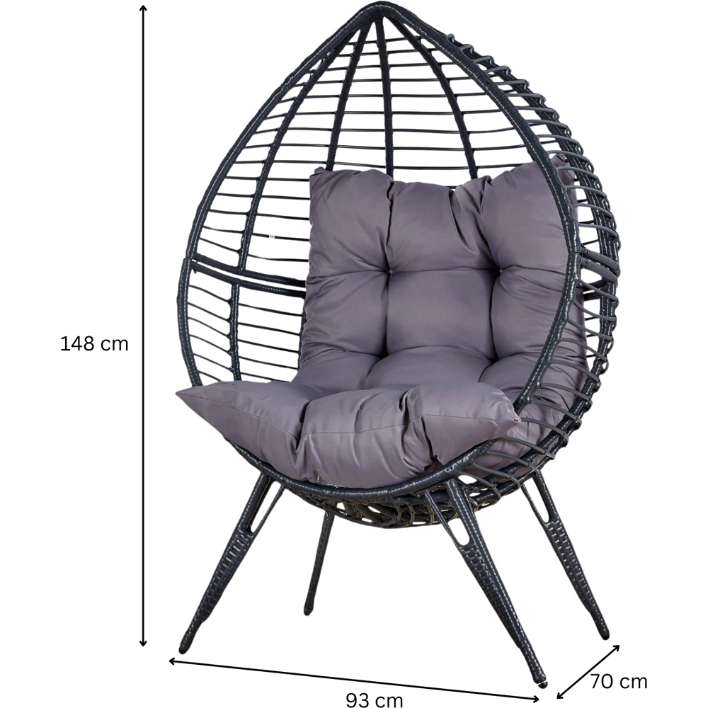 Home Source Eden Egg Balloon Dark Grey Cushioned Chair Image 5