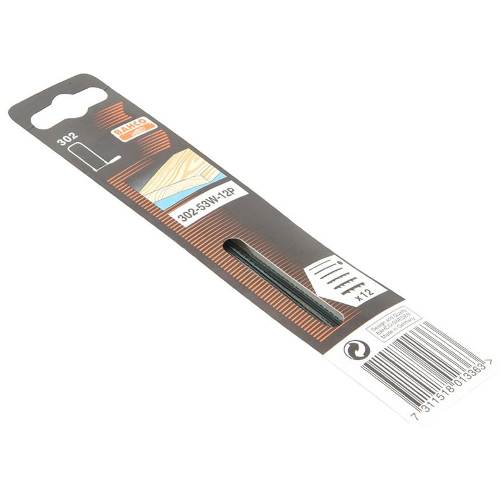 Bahco 302-53W-12P Fret Saw Blade 130mm 12 Pack Image 2