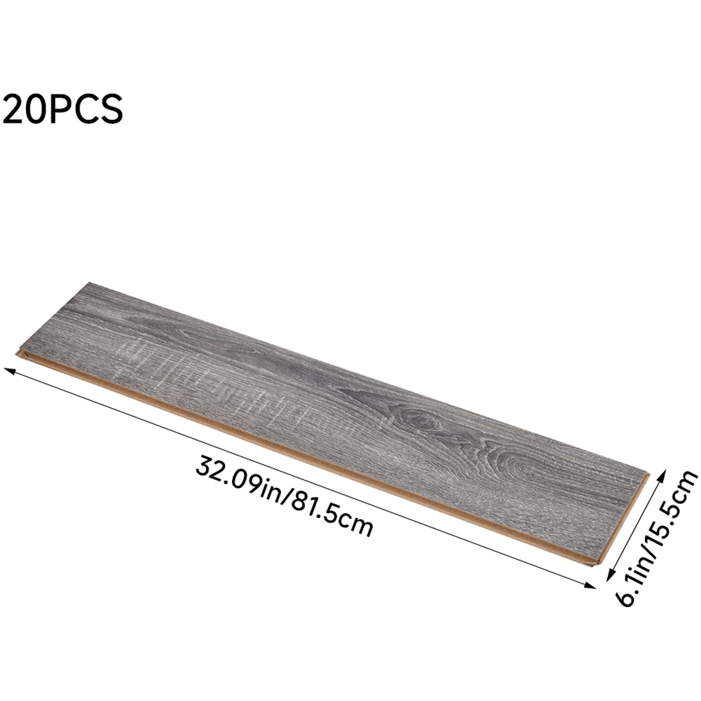 Living and Home Greyish Brown Wood Grain Rectangle Click Lock Flooring 20 Pack Image 8