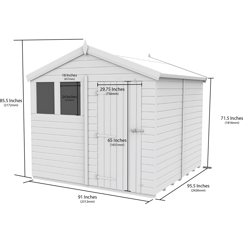 DIY Sheds 8 x 8ft Tongue and Groove Timber Apex Garden Shed Image 9