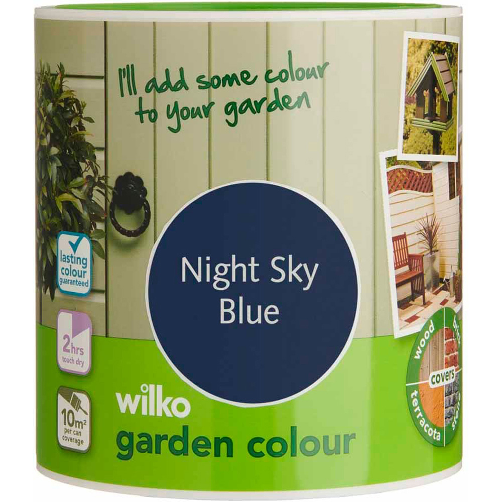 Wilko Garden Colour Night Sky Blue Wood Paint 1L Image 2