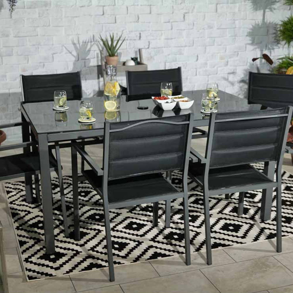 Royalcraft Sorrento 6 Seater Dining Set Black Image 8