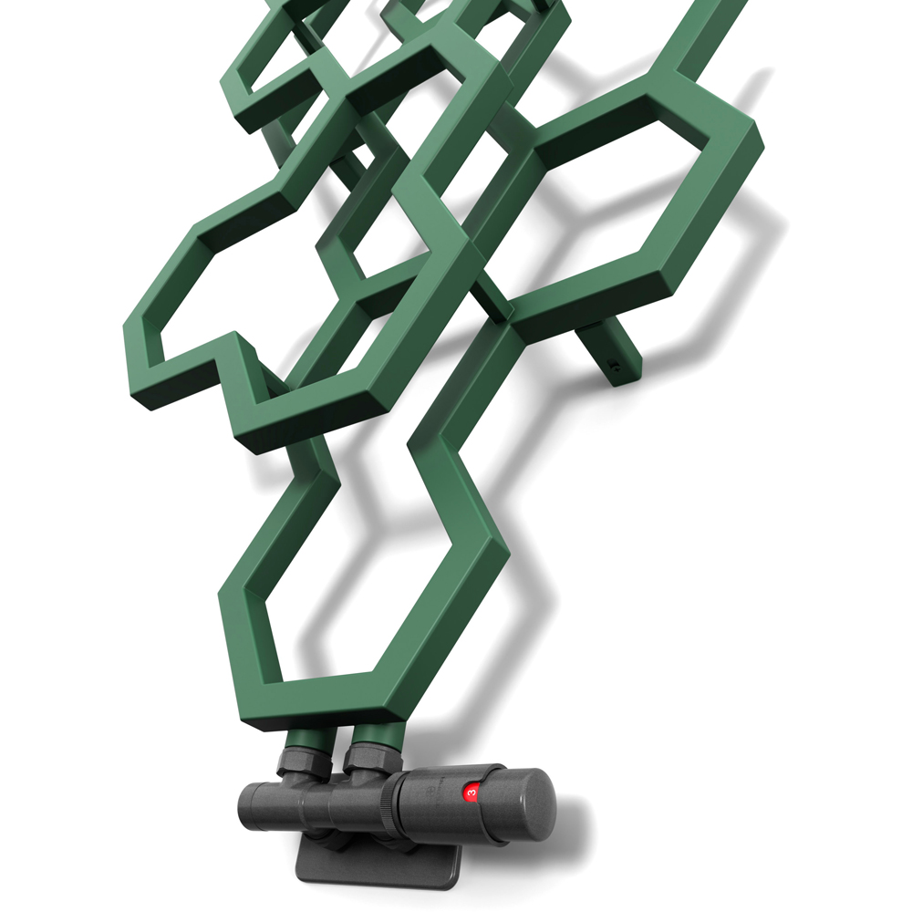 Terma Hex 1180 BTU Matt Green Radiator 1220 x 486mm Image 5