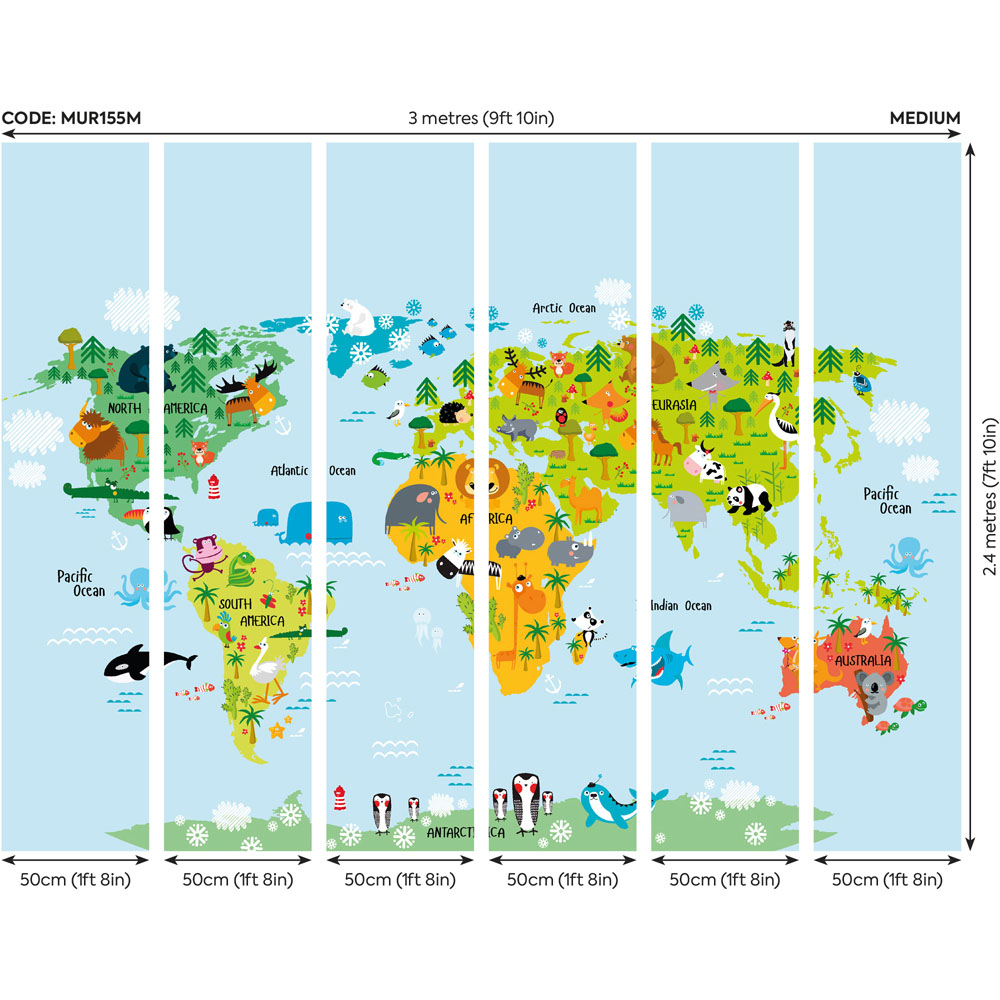 Origin Murals Whole Wide World Multicolour Wall Mural Image 4