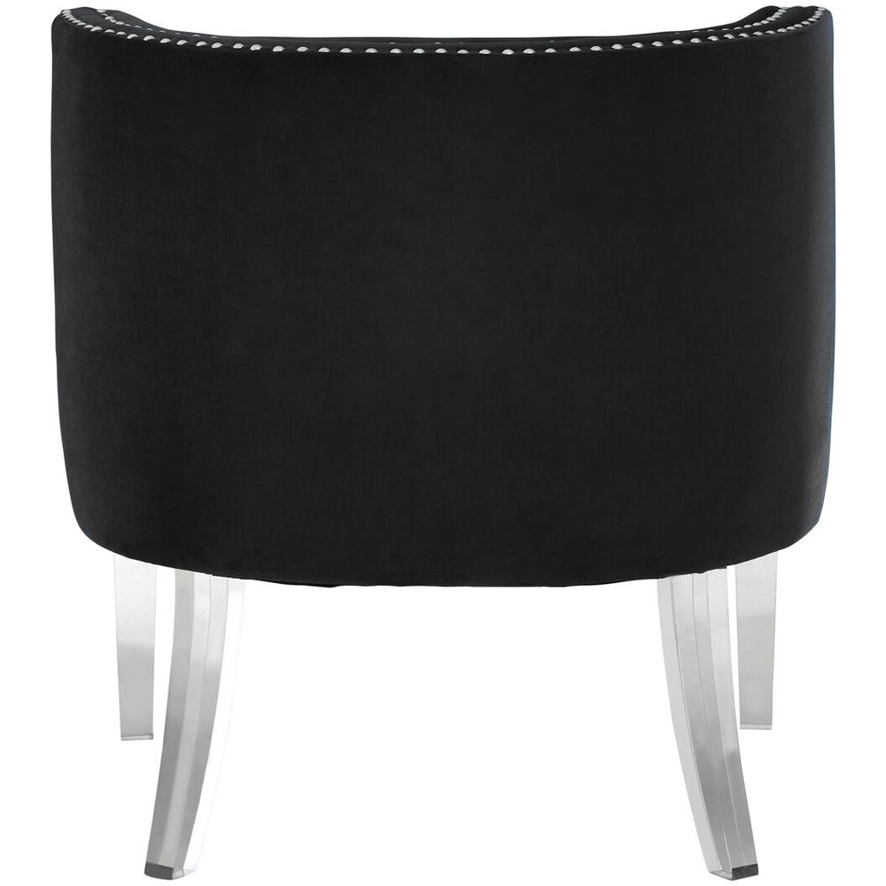Premier Housewares Clarence Black Velvet Chair with Acrylic Legs Image 4
