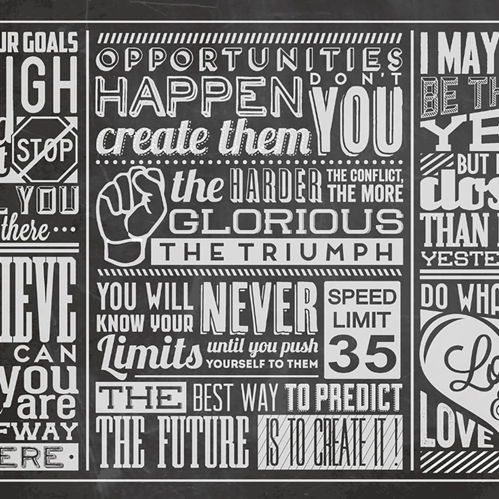 Origin Murals Chalk Quotes Black Wall Mural Image 2
