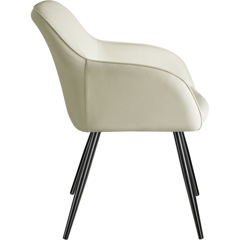 tectake Marilyn Set of 6 Cream Chair with Black Steel Legs Image 5