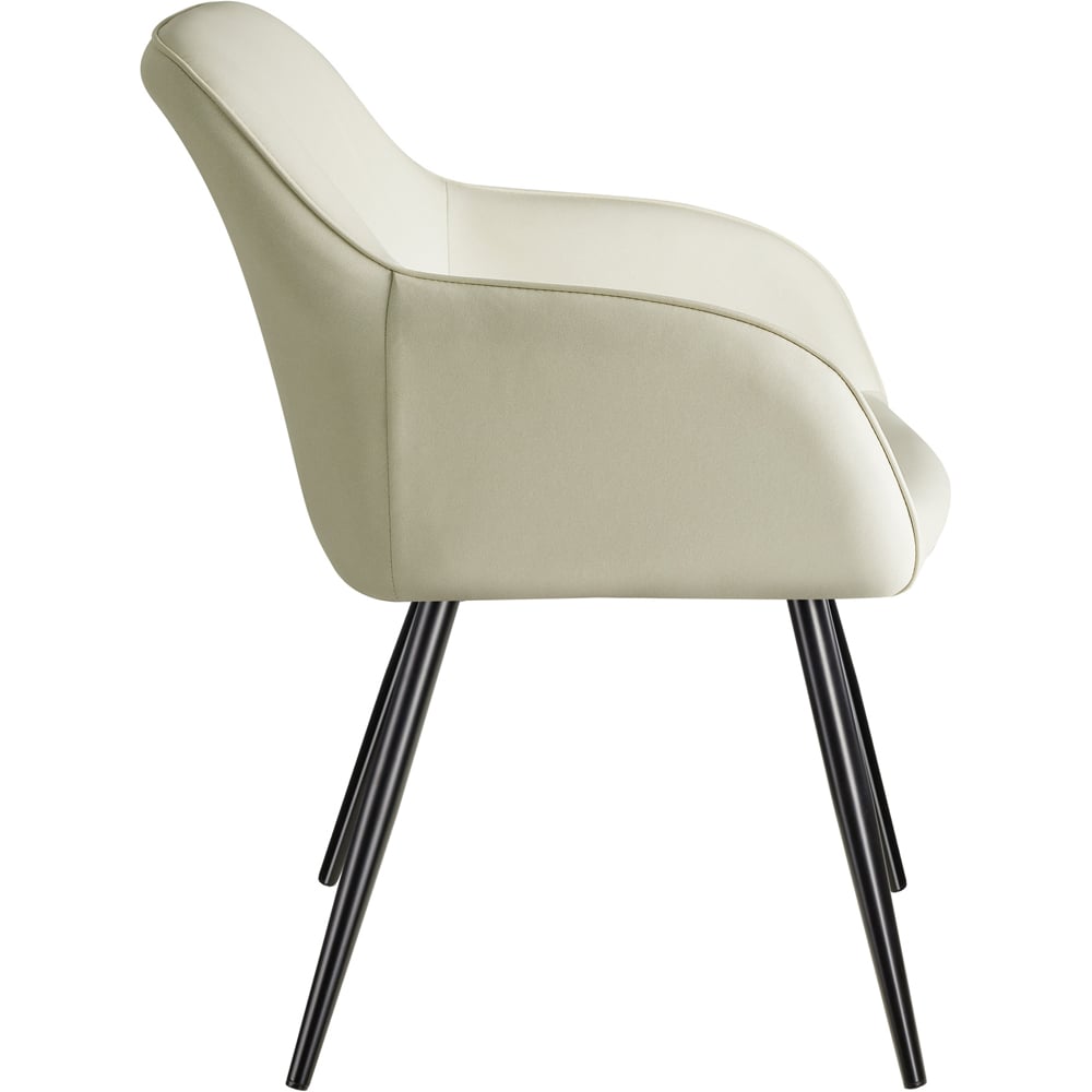 tectake Marilyn Set of 2 Cream Chair with Black Steel Legs Image 4