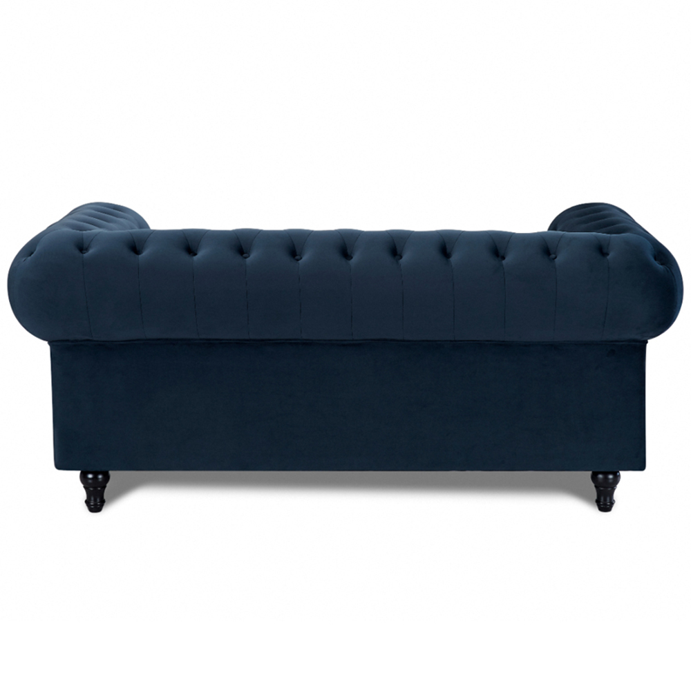 Home Detail Chesterfield 2 Seater Pleat Midnight Blue Velvet Sofa Image 5