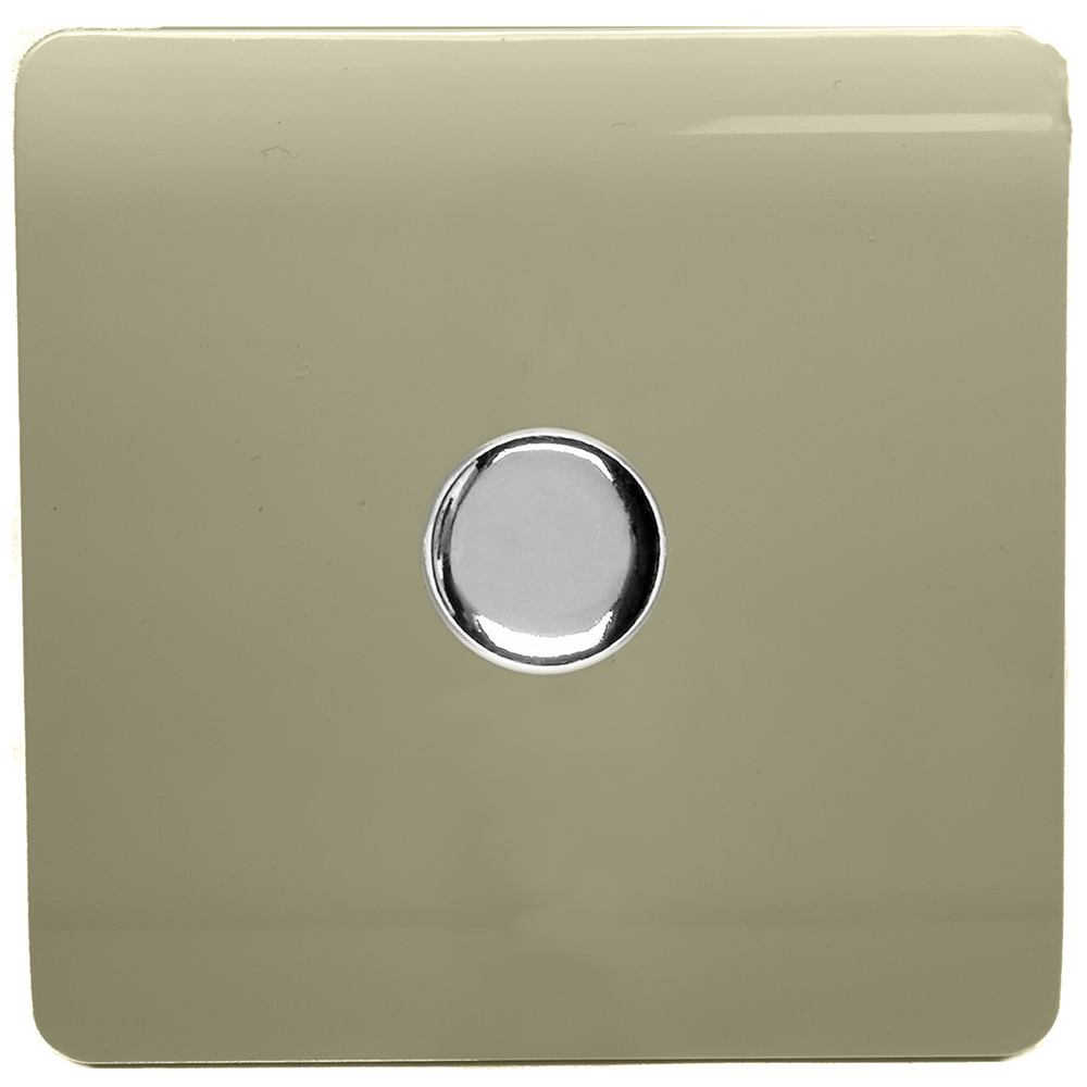 Trendi Switch 1 Gang 10amp Champagne Gold Rotary LED Dimmer Light Switch Image 1