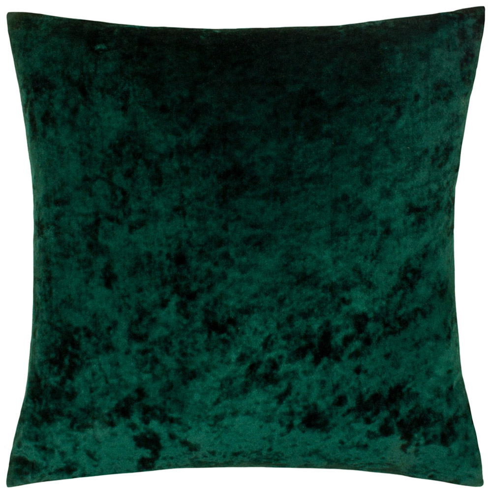Paoletti Verona Emerald Square Crushed Velvet Cushion Image 1