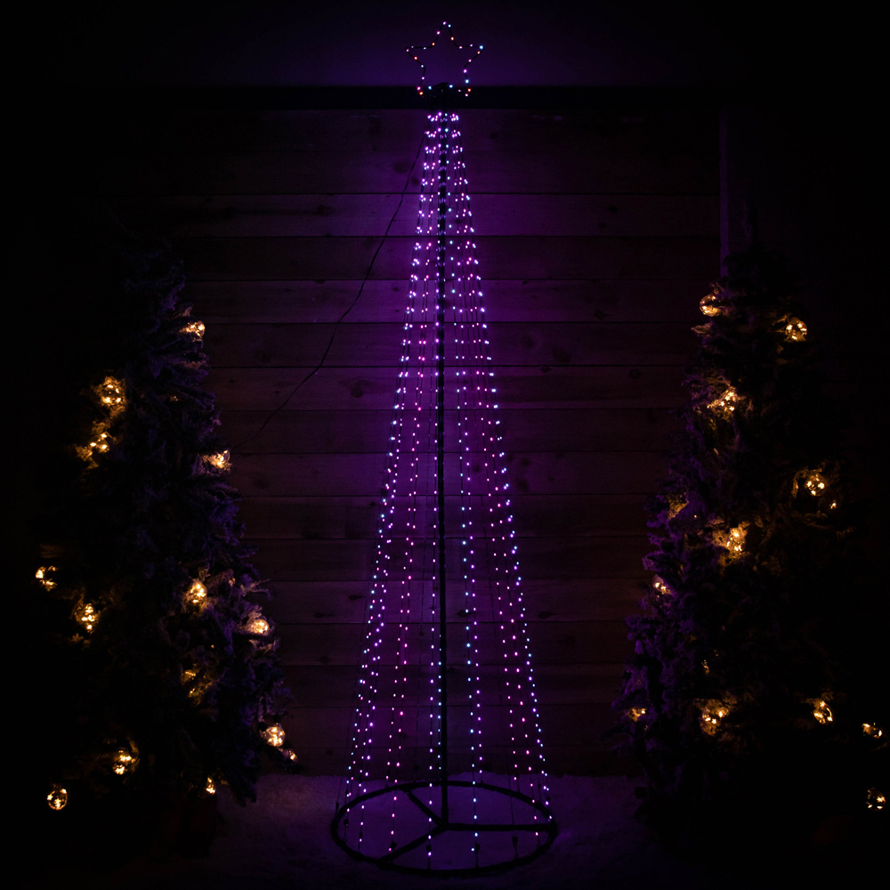 Samuel Alexander 1374 Rainbow LED Multi-Function Light Up Pyramid Christmas Cone Tree 400cm Image 2