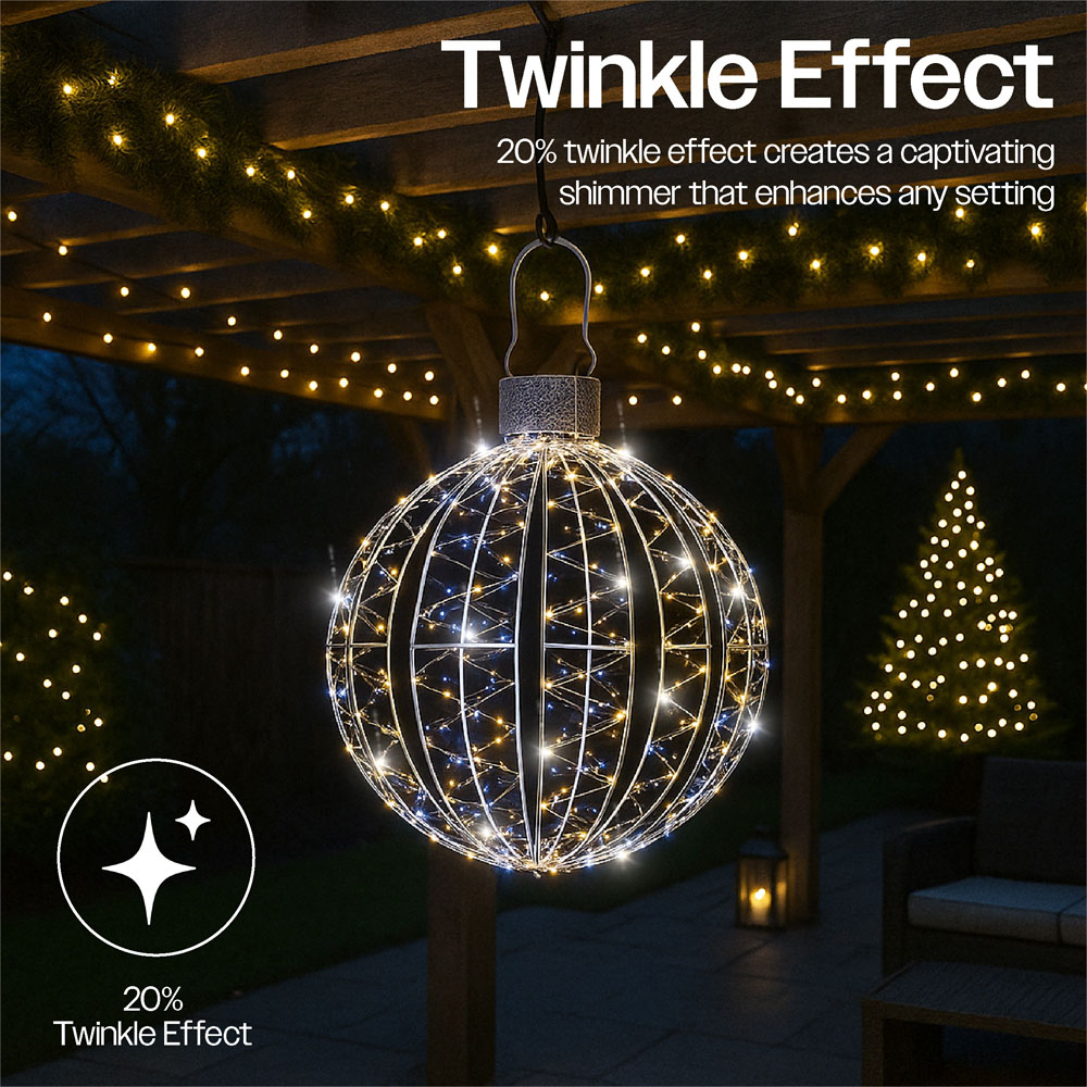 Xmas Haus 200 White and 200 Warm White Micro LED Ball Light 60cm Image 5