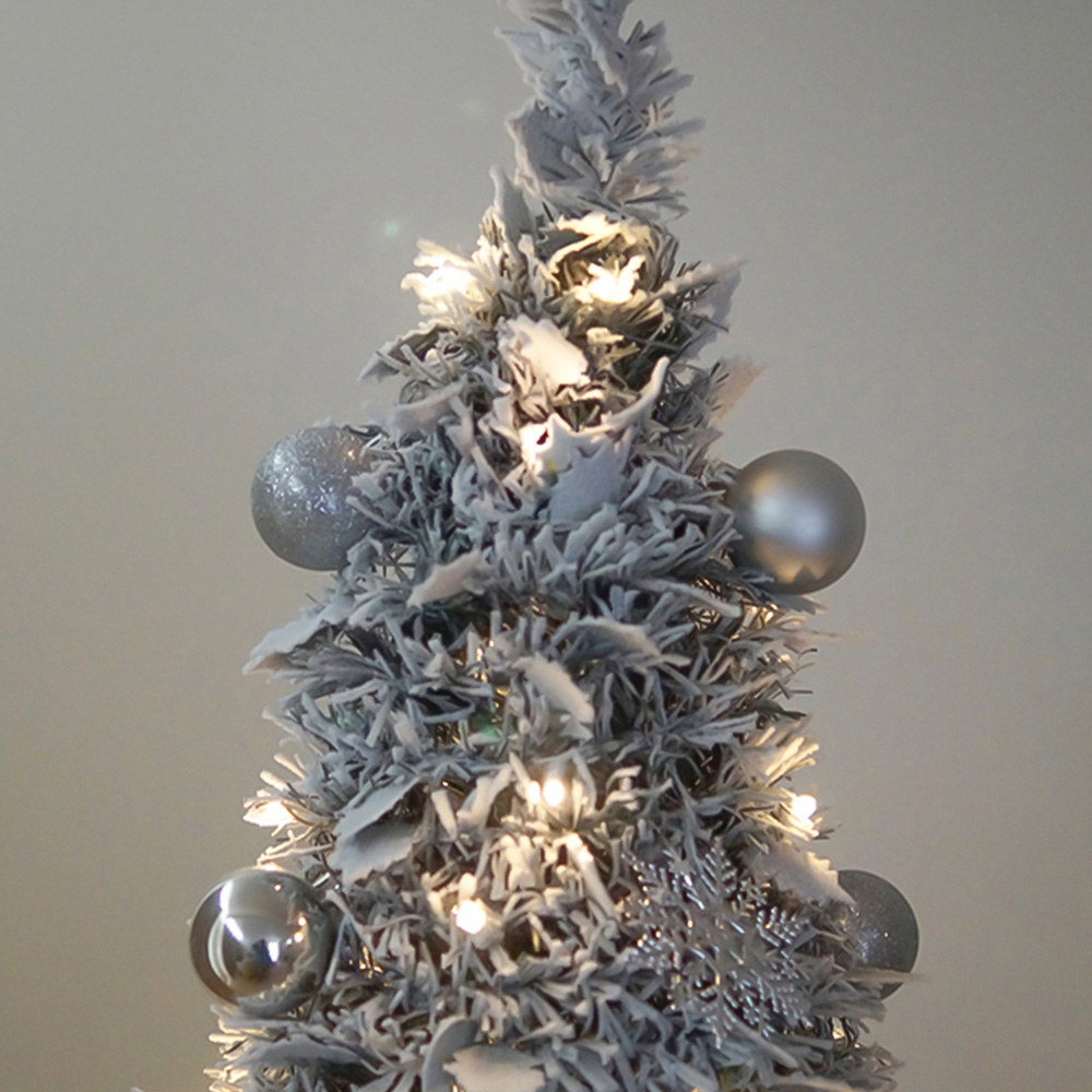 Xmas Haus Pop Up Pre Lit Frosted Artificial Christmas Tree 7ft Image 3