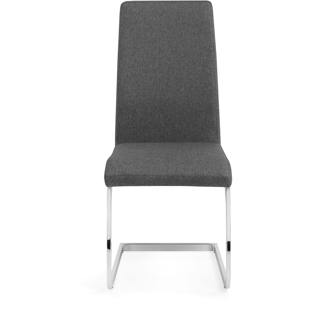 Julian Bowen Roma Set of 2 Slate Grey Cantilever Dining Chairs Image 4