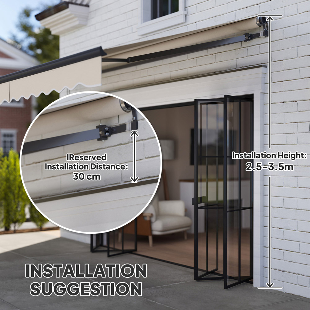 Outsunny 3.5 x 3m Beige Electric Retractable Awning Image 7