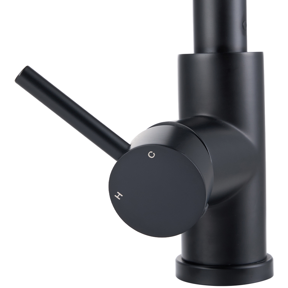 Living and Home Black 304 Stainless Steel Pull Down Sensor Kitchen Faucet with LED Light Image 6