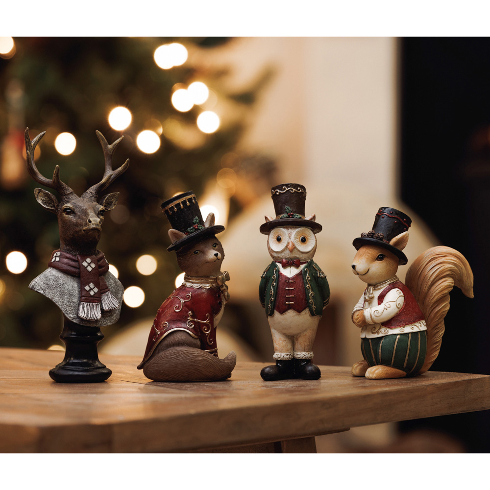 The Seasonal Gift Co. Christmas Owl Top Hat Christmas Figurine Image 2
