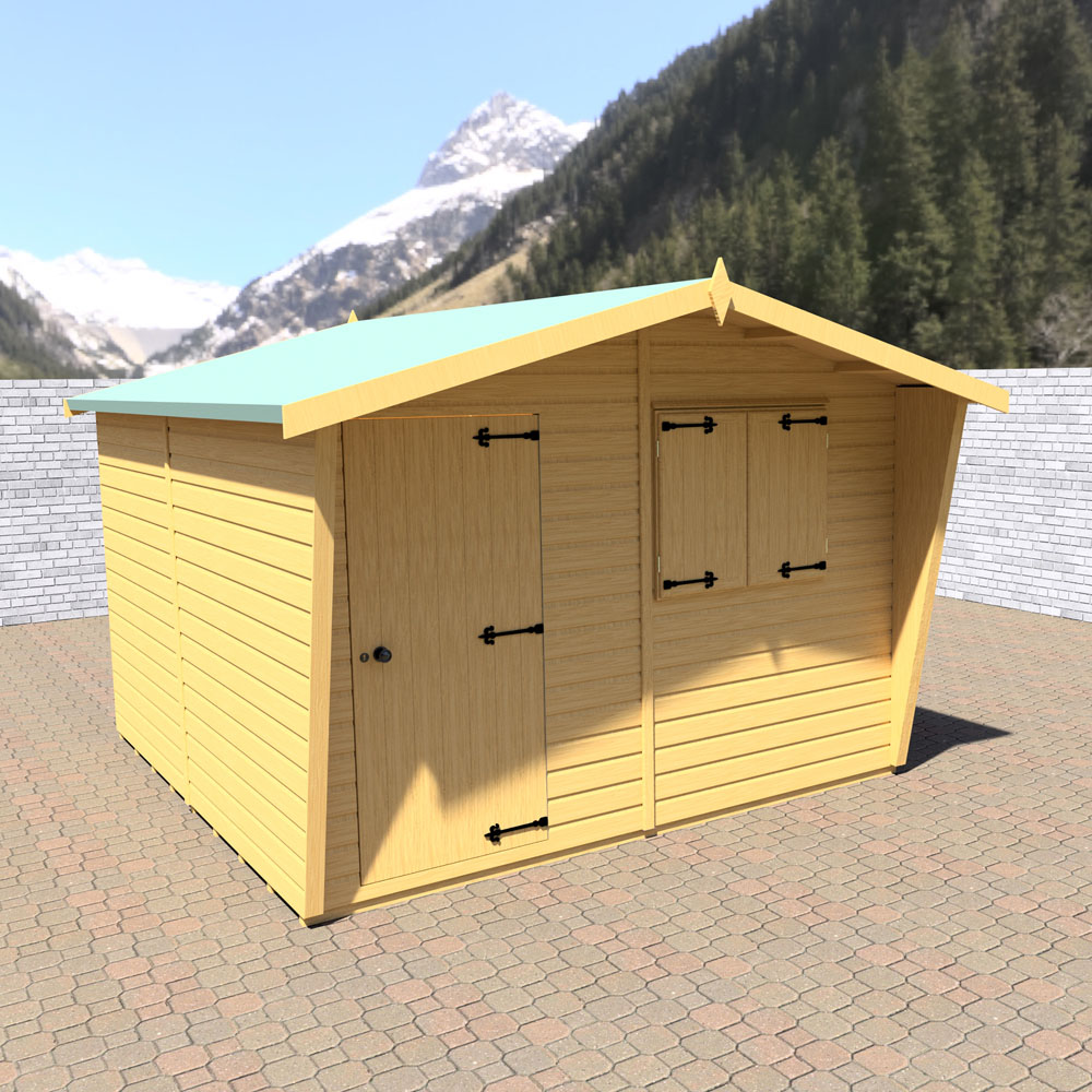 Shire 10 x 10ft Shiplap Style D Security Cabin Apex Garden Shed Image 7