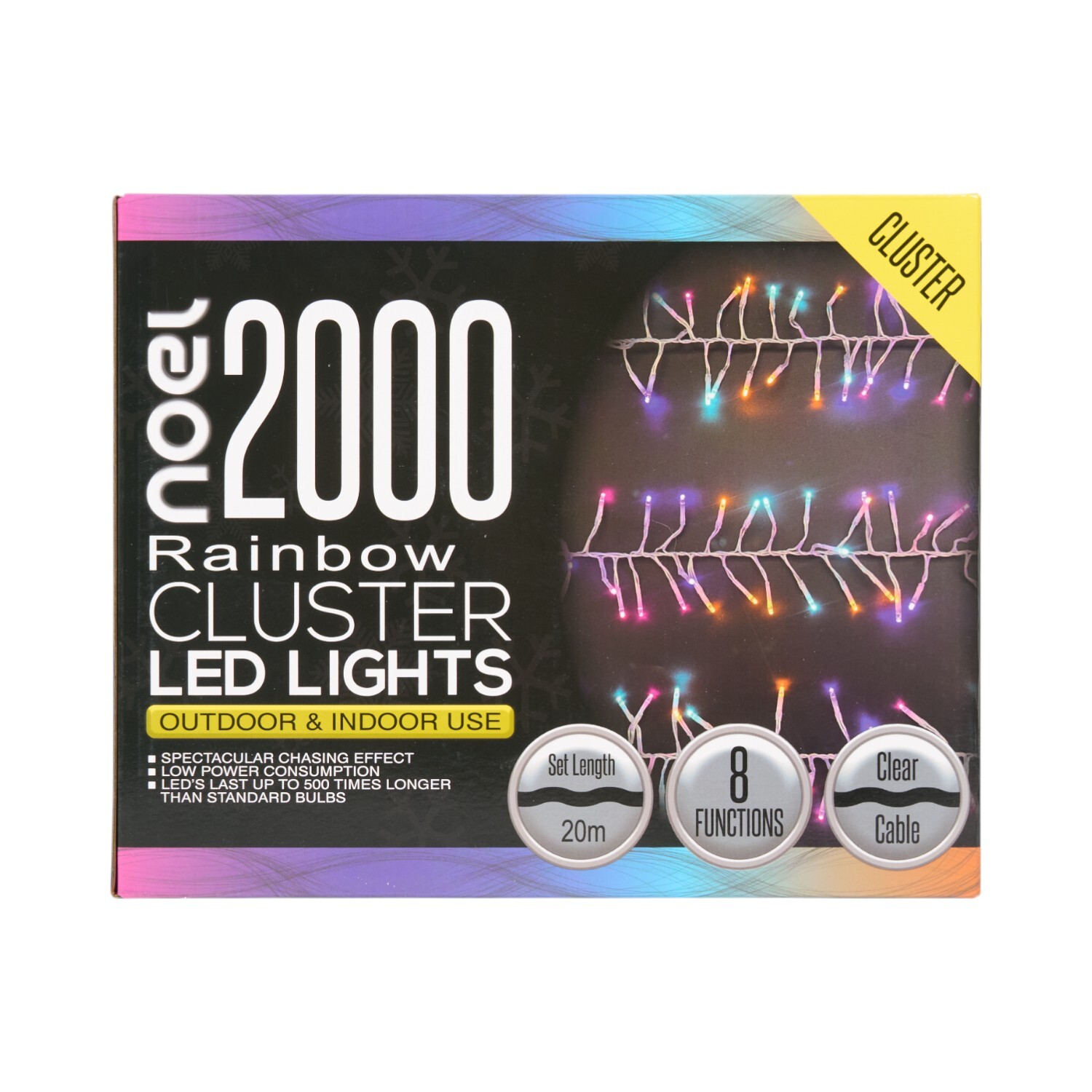 Cluster LED Light Chain Rainbow 2000 Image 2