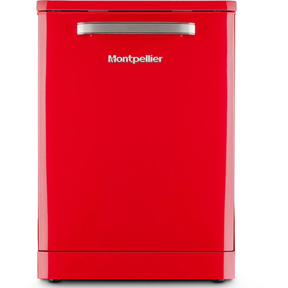 Montpellier MAB1353DR 60cm Red Wide Retro Dishwasher Image 3