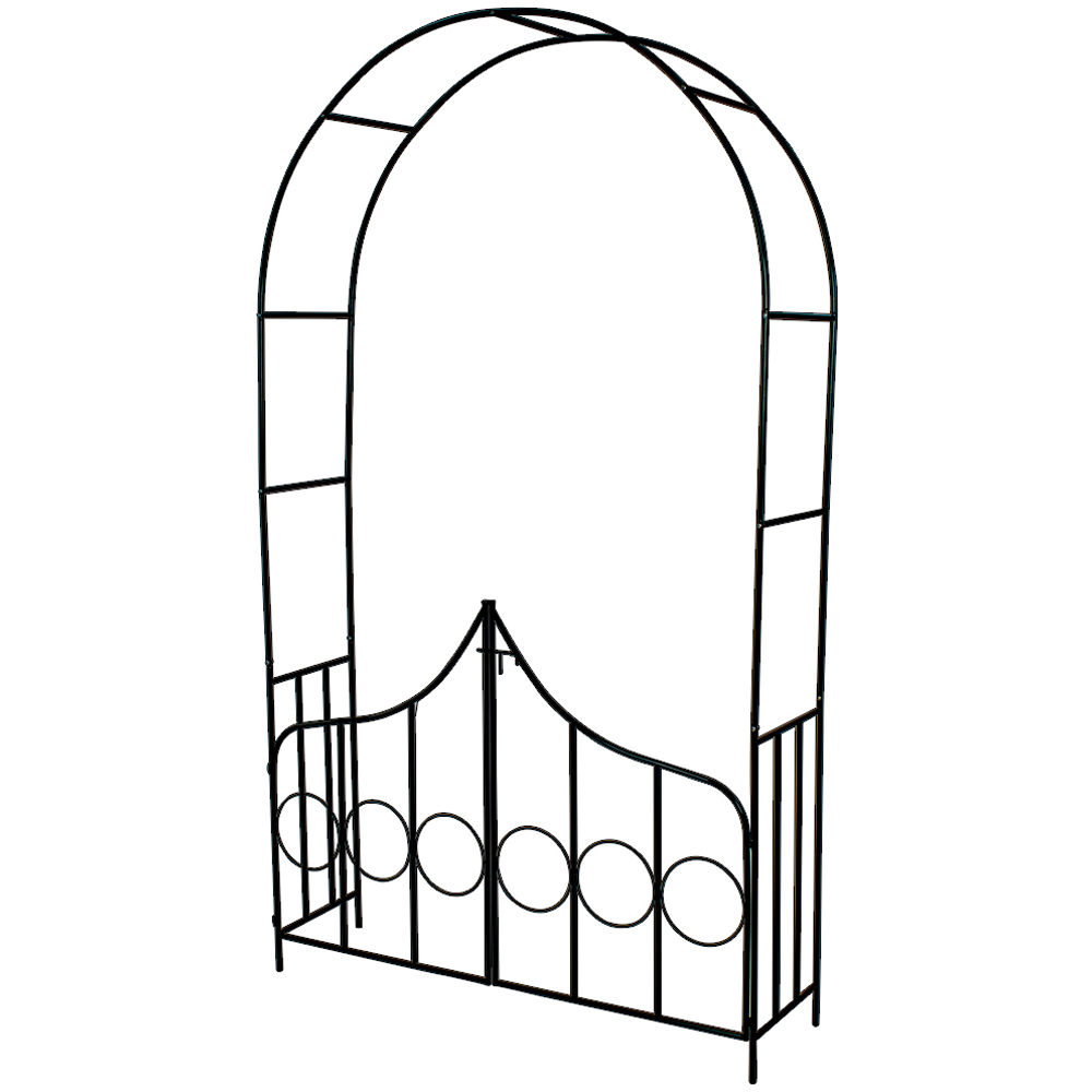 tectake Steel Rose Arch with Gate Image 2