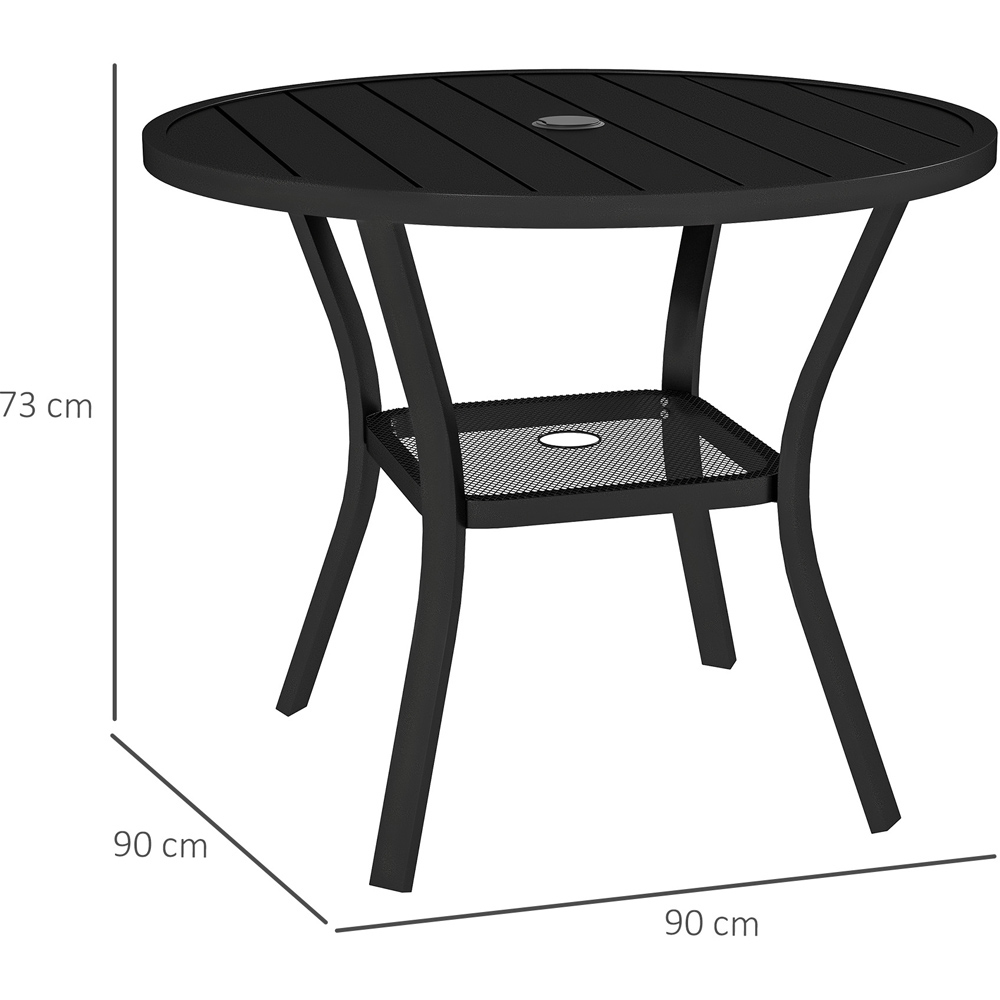Outsunny Round Garden Dining Table with Parasol Hole Image 8
