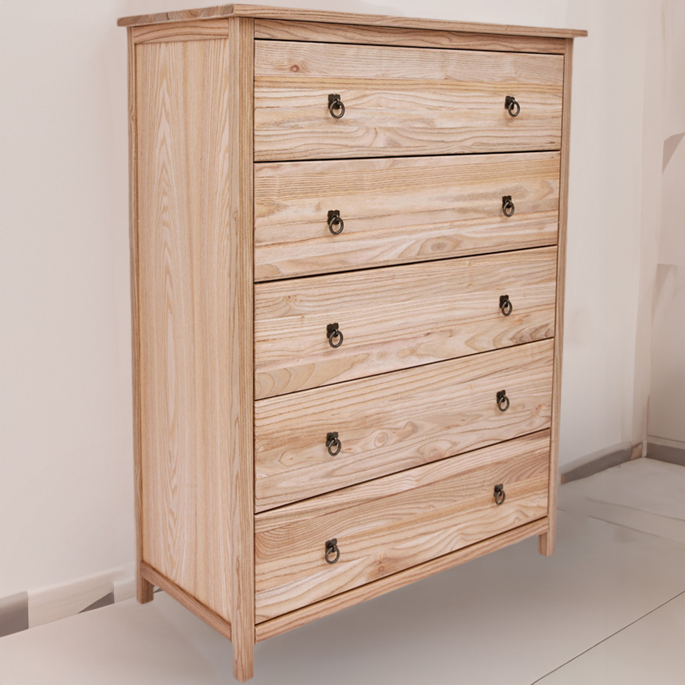 Montese Light Wood 5 Drawer Chest of Drawers Image 1