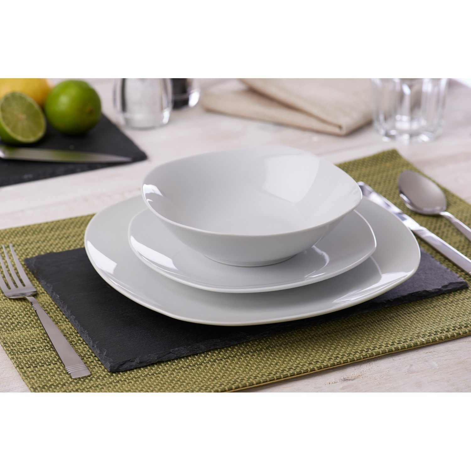 Quadra White 12 Piece Dinner Set Image 2
