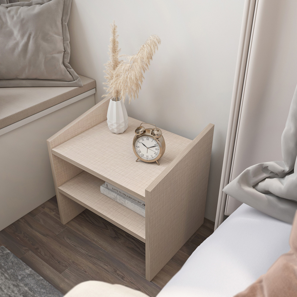 Decorotika Adin 2 Shelf Cottonbeige Bedside Table Image 5