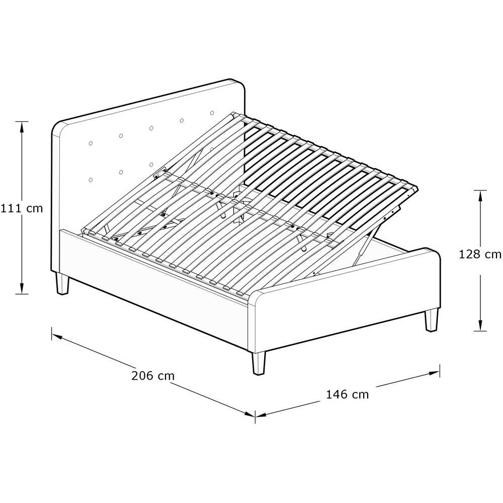 GFW Ashbourne King Size Dark Grey Side Lift Ottoman Bed Image 9