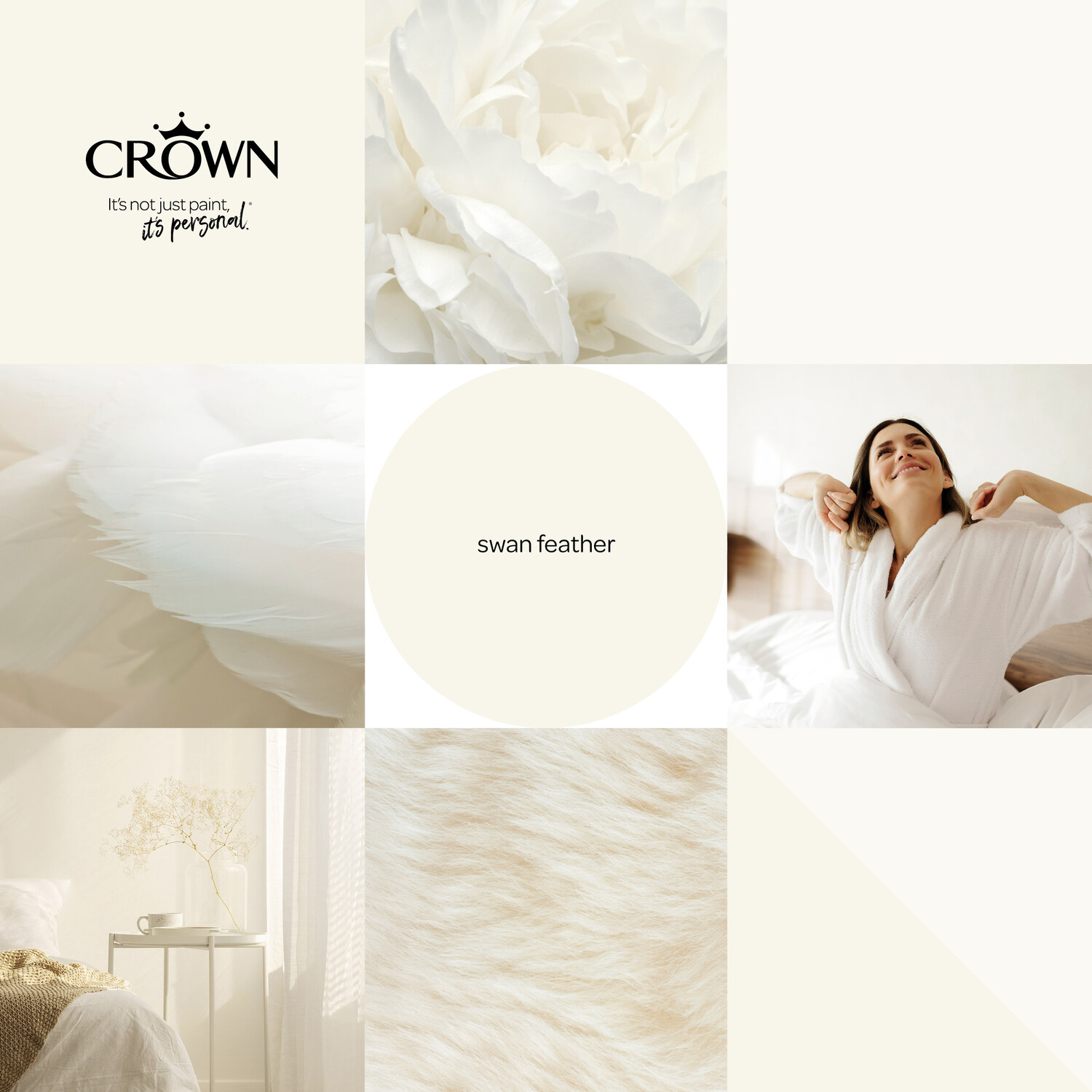 Crown Breatheasy Matt Emulsion Tester Pot - Swan Feather Image 3