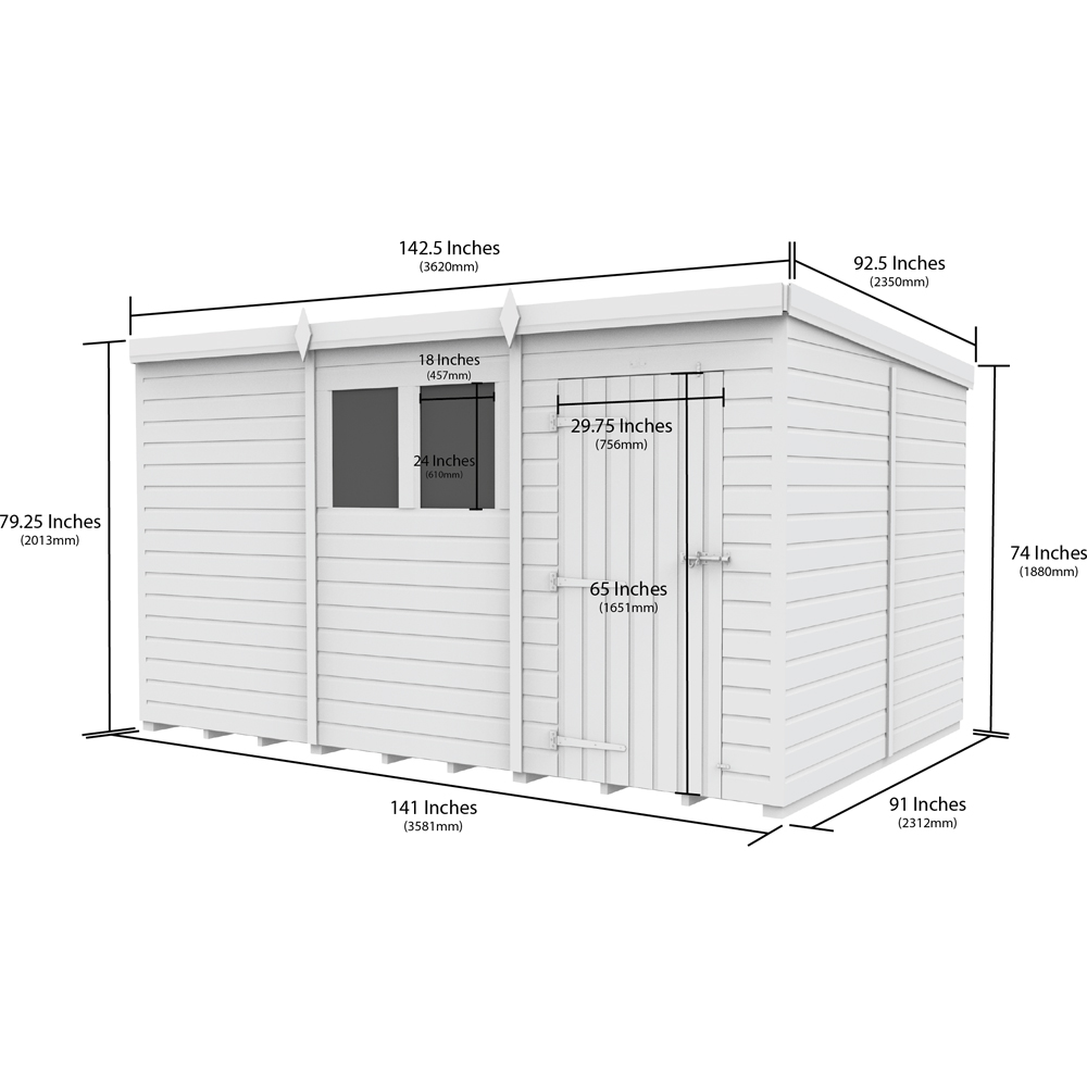 DIY Sheds 12 x 8ft Tongue and Groove Timber Pent Garden Shed Image 9