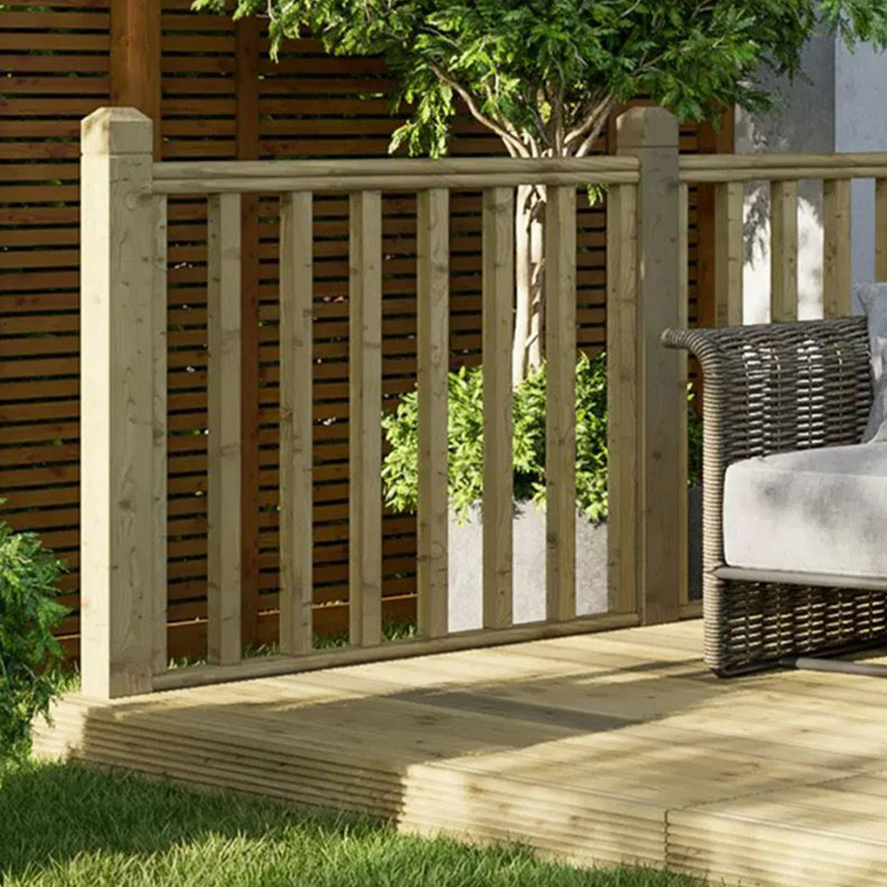 Power 4 x 18ft Timber Decking Kit With Handrails On 3 Sides Image 3