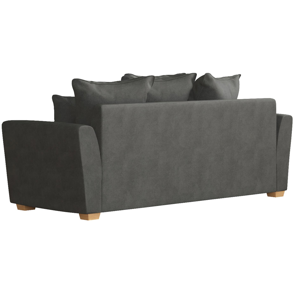 Wendleberry 3 Seater Steel Plush Velvet Scatter Back Sofa Image 4
